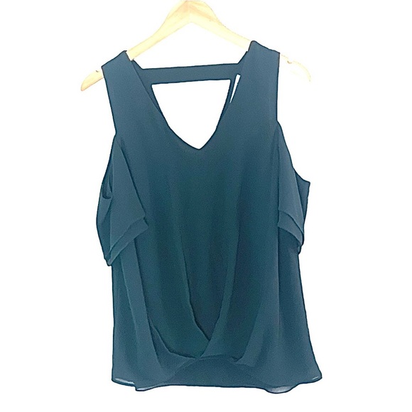 Naked Zebra | Black off shoulder tank blouse light and airy size small - Picture 1 of 8